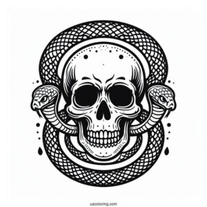 Skull And Snake Coloring Page
