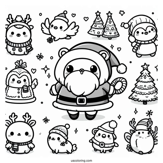 Kawaii North Pole Coloring Page Animals For Kids