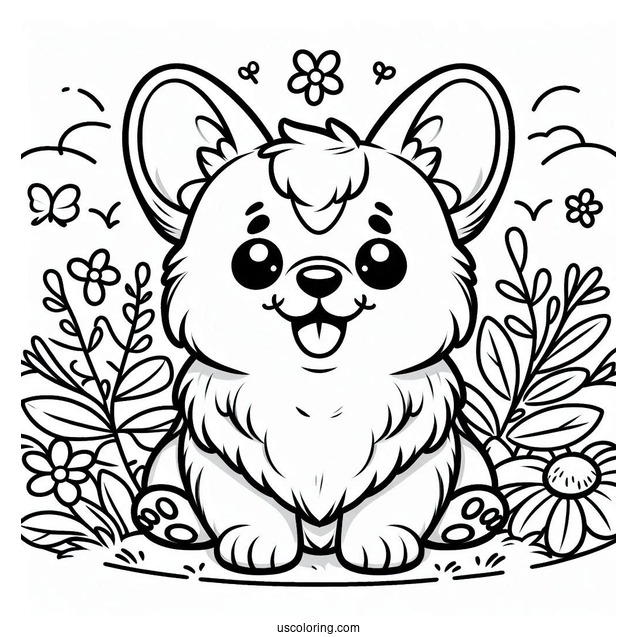 Cute Corgi Coloring Sheet For Preschoolers