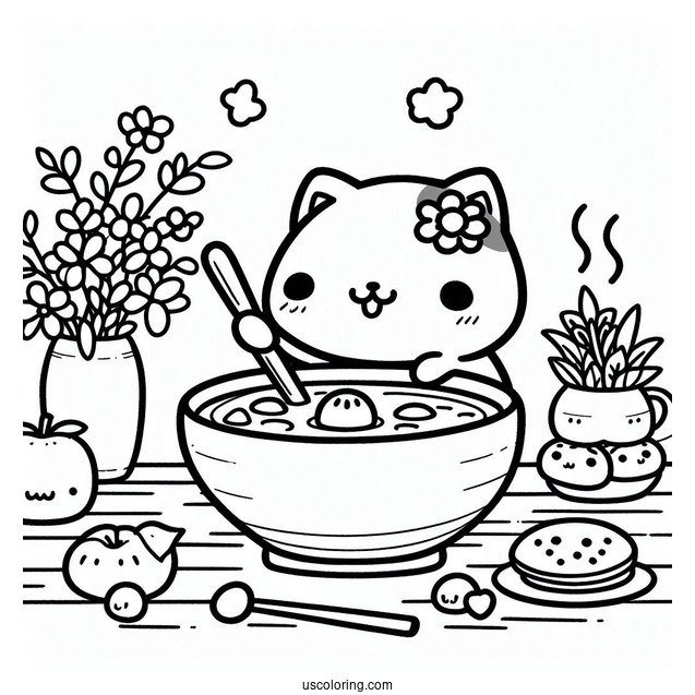 Sumikko Gurashi Coloring Page Making Soup With Ebifurai No Shippo