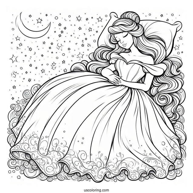 Sleeping Beauty With A Beautiful Dress