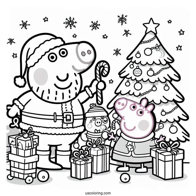 Peppa Pig And George With Santa At Christmas