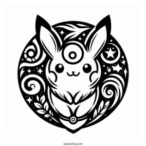 Pokemon Logo With Badges Coloring Sheet