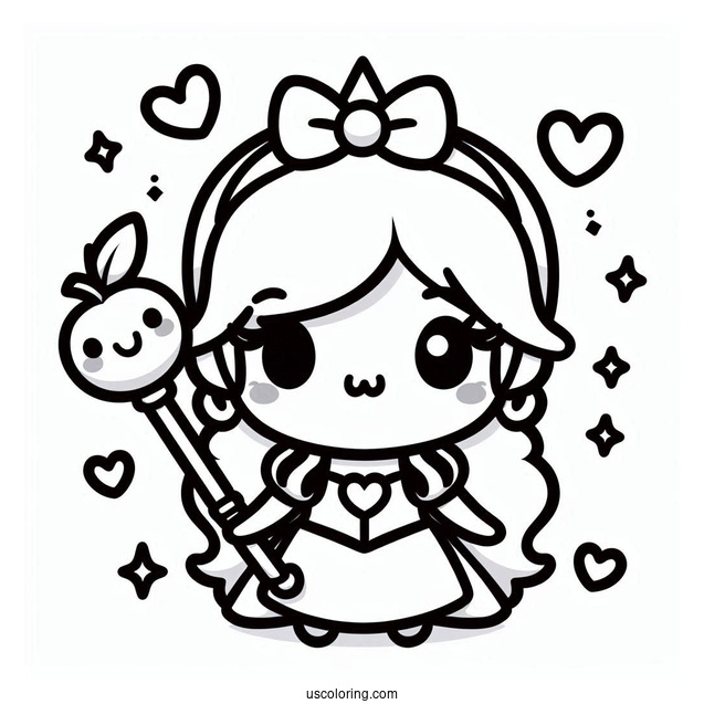 Simple Kawaii Snow White Coloring Page