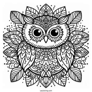 Mandala Owl Coloring Page