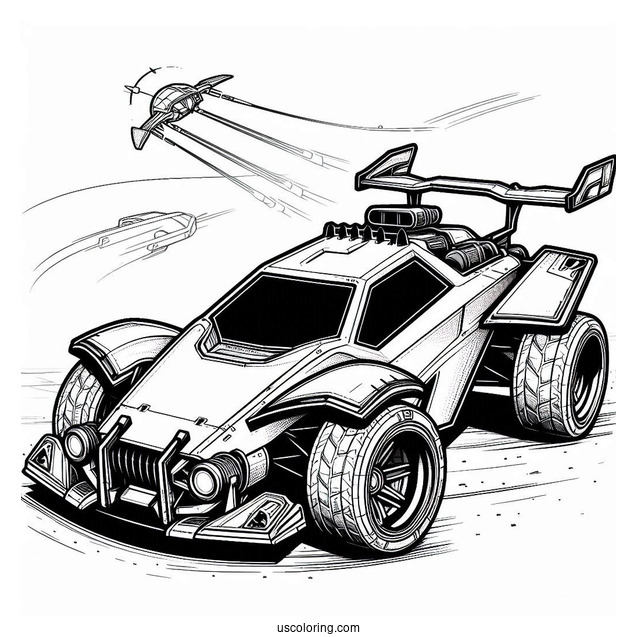 Rocket League Coloring Page Of Fennec Battle Car Outline