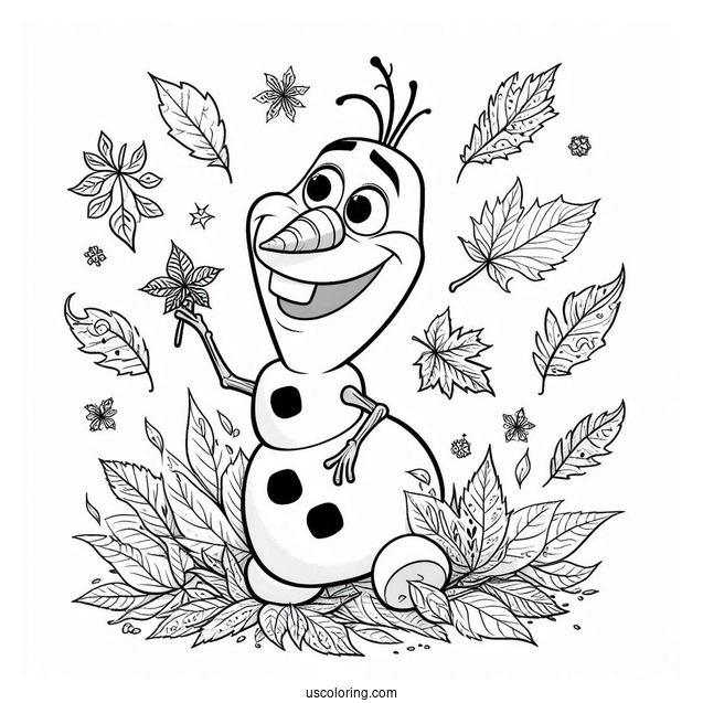 Magical Olaf With Autumn Leaves_
