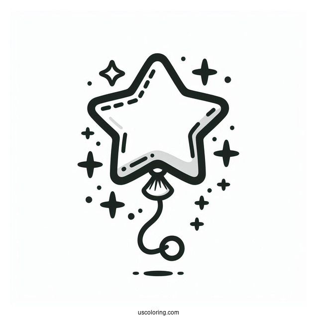 Star Shaped Balloon Coloring Page