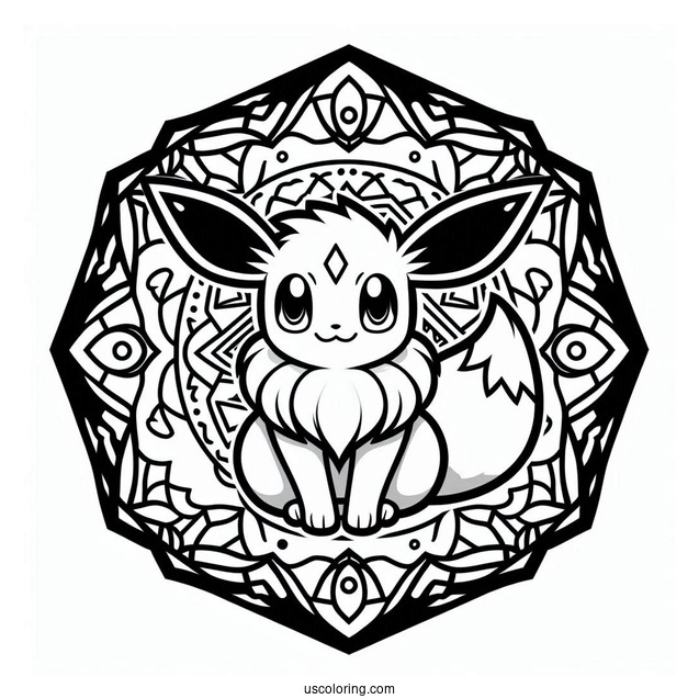Eevee Inside Octagon Mandala