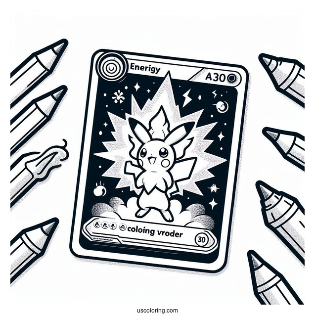 Basic Energy Pokemon Card Coloring Page For Preschoolers