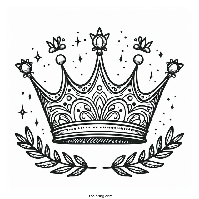 Elegant Crown Coloring Sheet