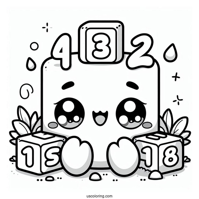 Kawaii Numberblocks Coloring Page 1 For Preschoolers