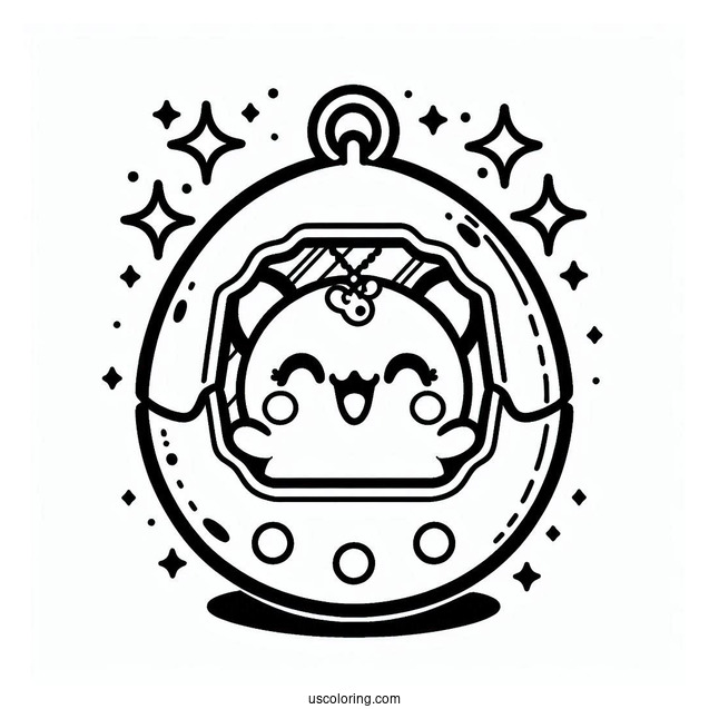 Mametchi Inside The Tamagotchi Coloring Page For Kids