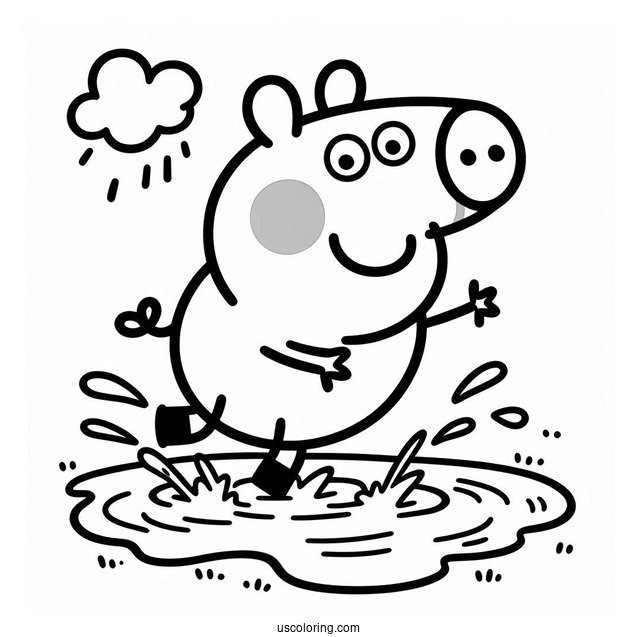 Peppa Pig Jumping In Puddle