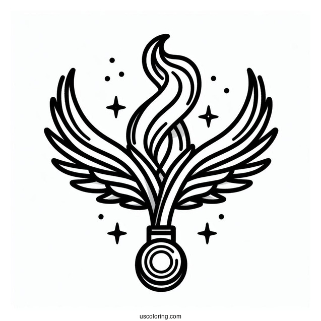 Easy Olympics Coloring Page Of Medal For Kids