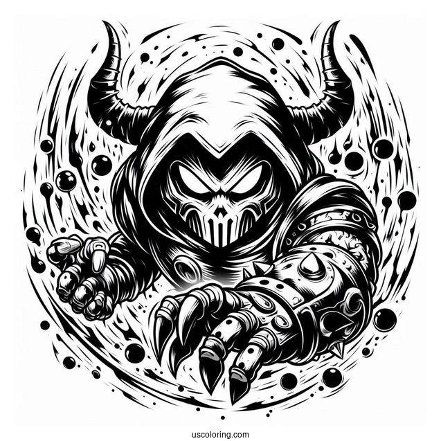 Detailed Black Doom Coloring In