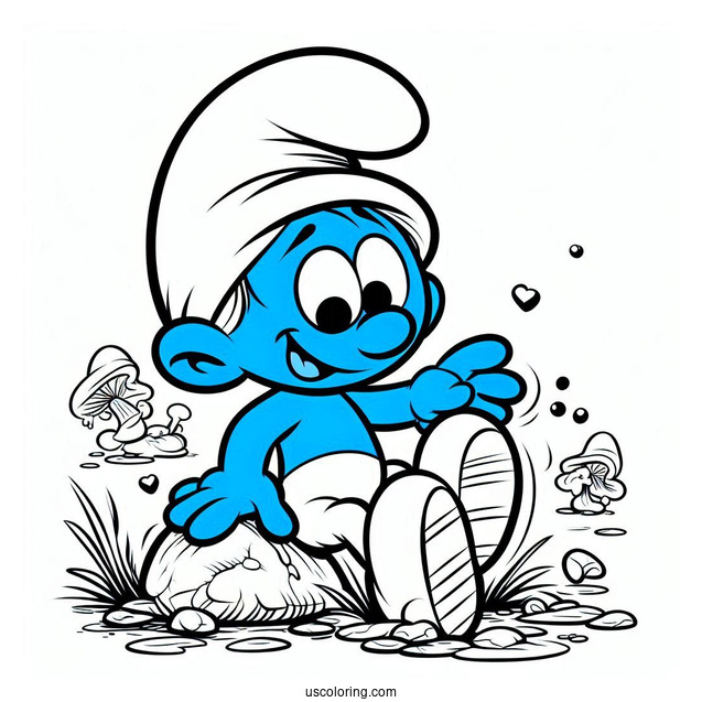 Clumsy Smurf Tripping On Rock