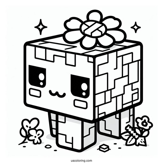Cute Kawaii Minecraft Coloring For Preschoolers