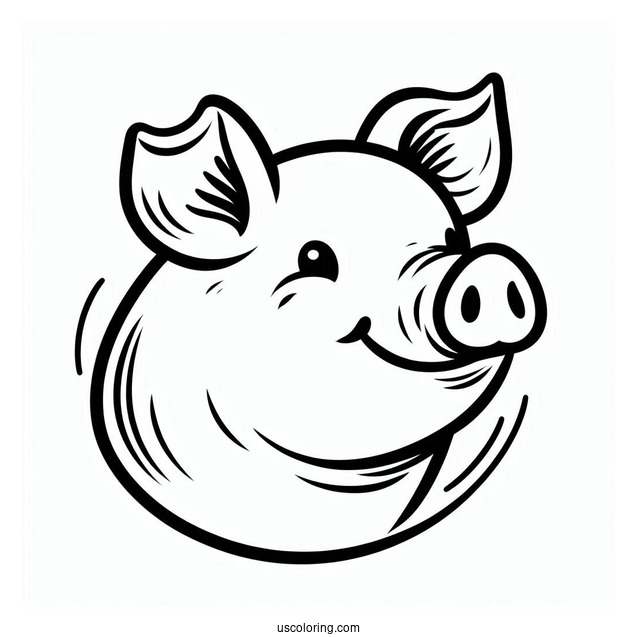 Simple Outline Of a Pigs Head To Color