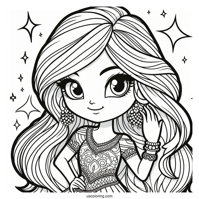 Easy Shimmer And Shine Coloring Page For Kids