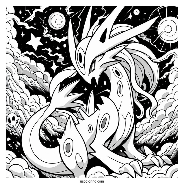 Reshiram Outrage Pokemon Card Coloring Page