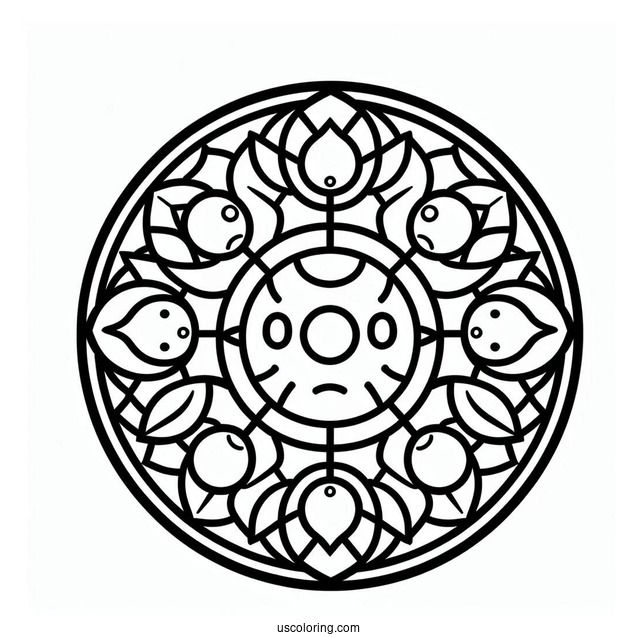 Easy Koffing Mandala Coloring Page For Kids