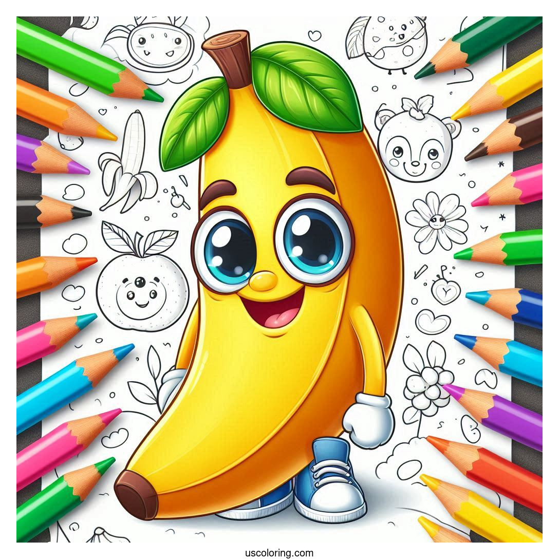 Banana Coloring Pages Featured Image v2
