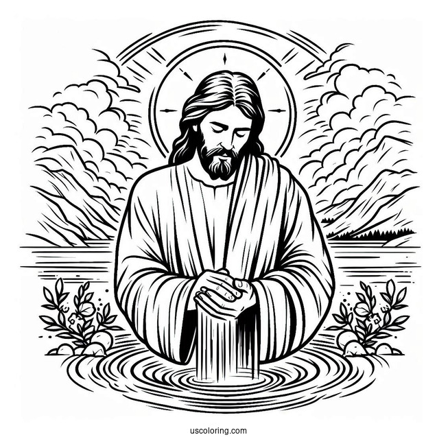 Jesus Restoring Sign Miracle Coloring Page