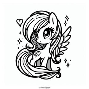 Easy Rainbow Dash Coloring Page For Kids