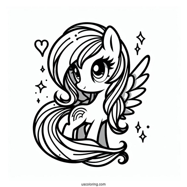 Easy Rainbow Dash Coloring Page For Kids