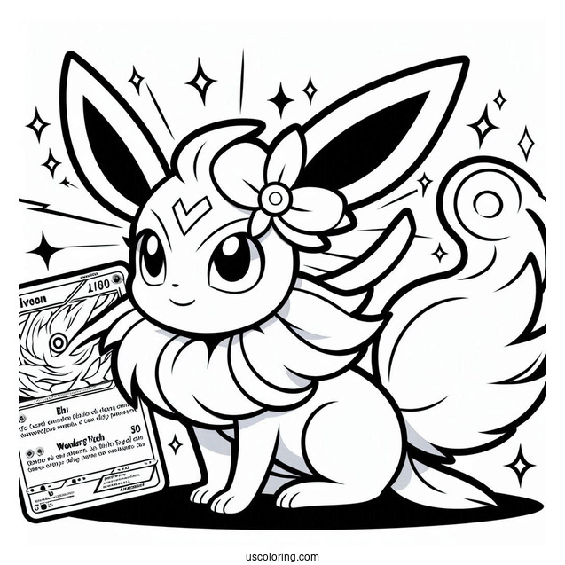 Sylveon Coloring Page Of Wonder Flash Pokemon Card