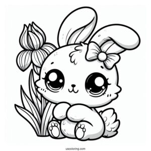 Sunny Bunnies Coloring Page Of Kawaii Iris For Preschoolers
