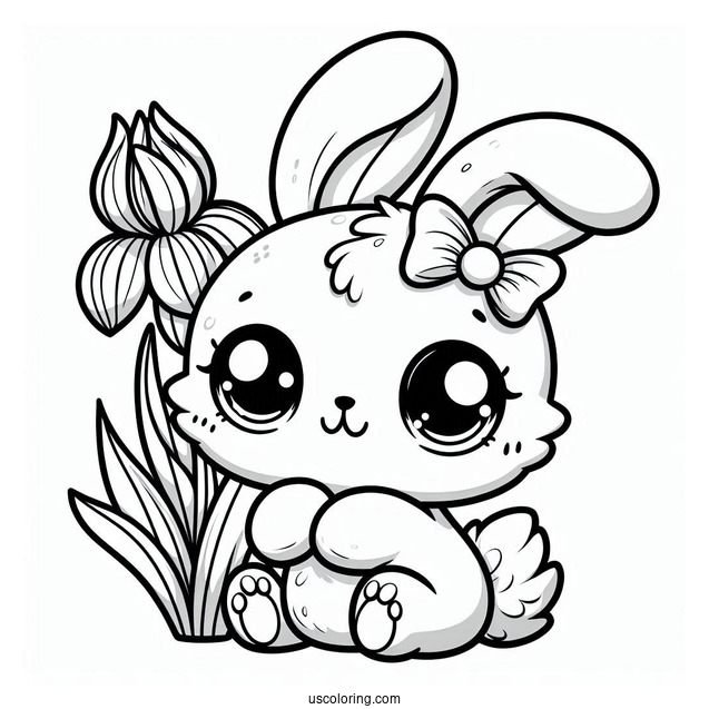 Sunny Bunnies Coloring Page Of Kawaii Iris For Preschoolers
