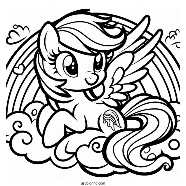 Easy Rainbow Dash Coloring Page For Kids