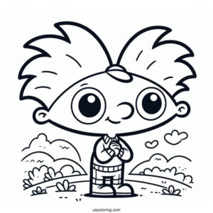 Nickelodeon Coloring Page Of Cute Arnold Outline For Kids