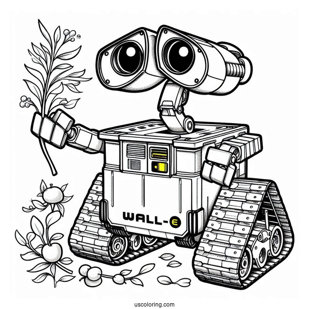 Wall-E And Eve Robot Coloring Page