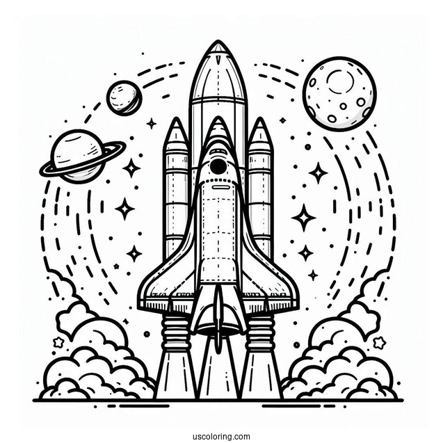 NASA Space Shuttle Discovery Coloring Page