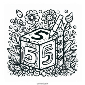 Numberblocks Coloring Page 5 Pointing