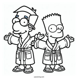 Milhouse And Bart Wearing Robes To Color