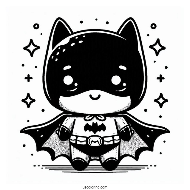Cute Baby Batman With Cape Coloring For Kids