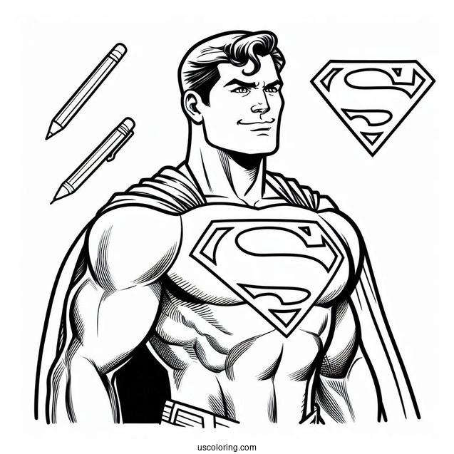 Easy Outline Of Superman Coloring Sheet