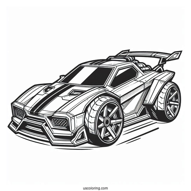 Rocket League Coloring Page Side View Of Octane For Kids