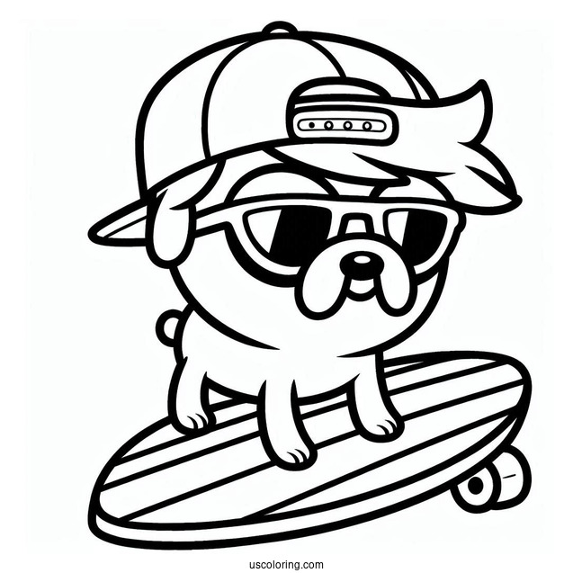 Subway Surfers Coloring Page Jake In Sunglasses For Kids