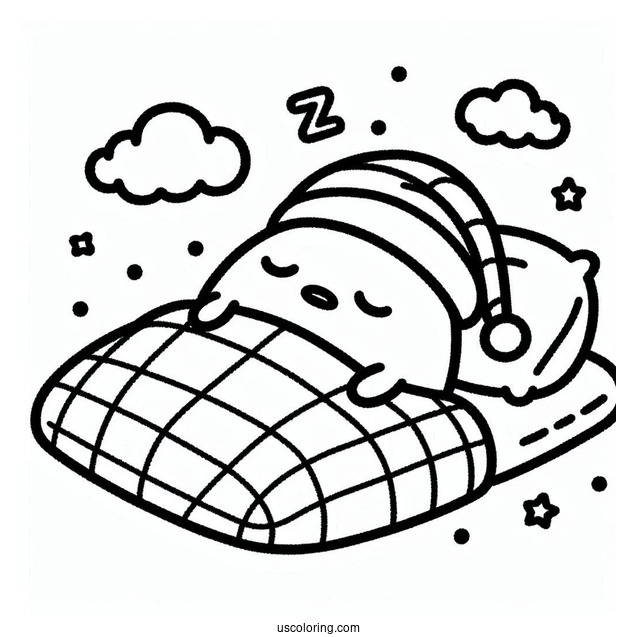Sanrio Coloring Pages Of Gudetama Wants To Sleep