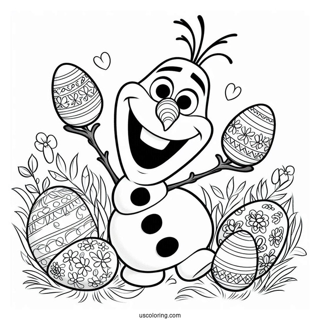 Easter Themed Olaf Coloring Page
