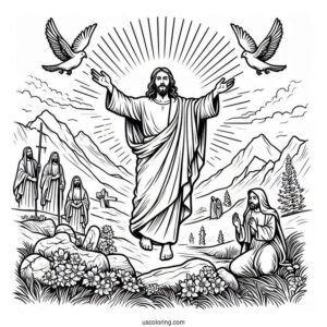 Jesus Resurrection Coloring Page