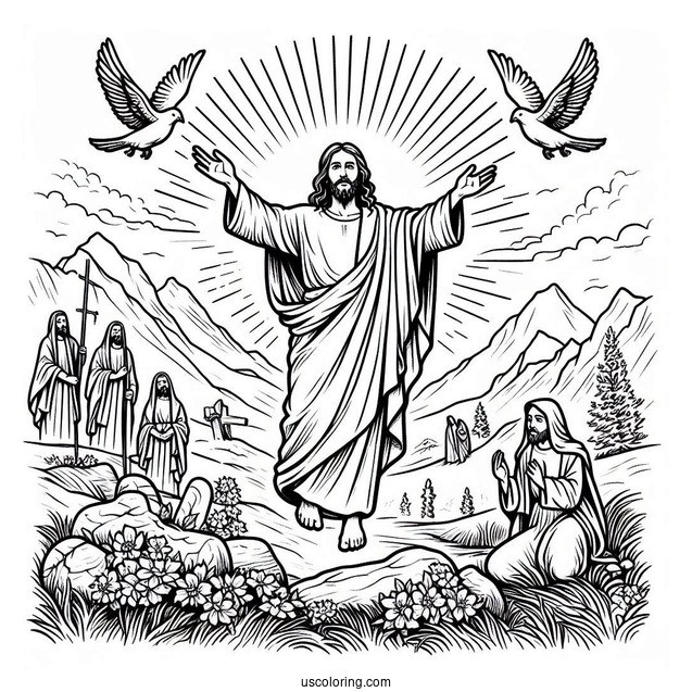 Jesus Resurrection Coloring Page