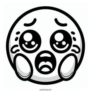 Face Screaming In Fear Emoji Coloring Page For Preschoolers