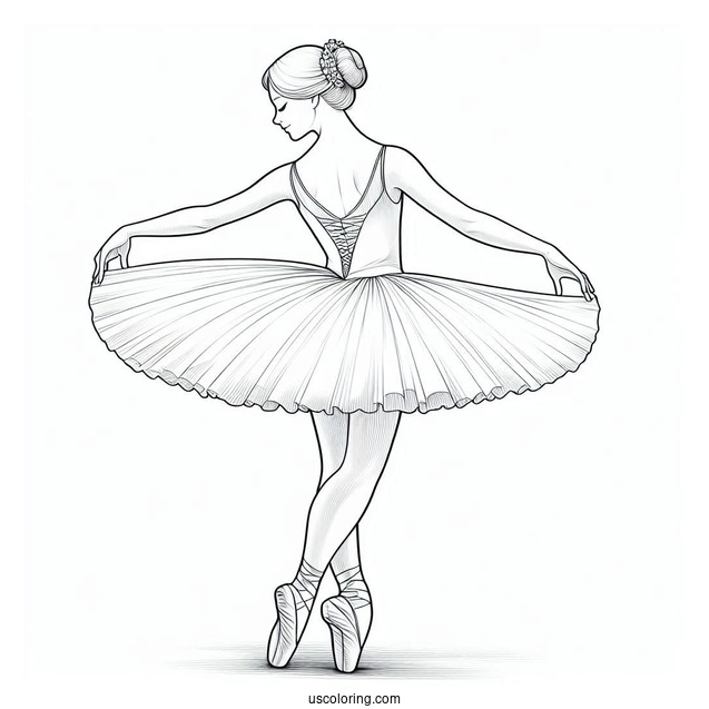 Realistic Ballerina Coloring Page