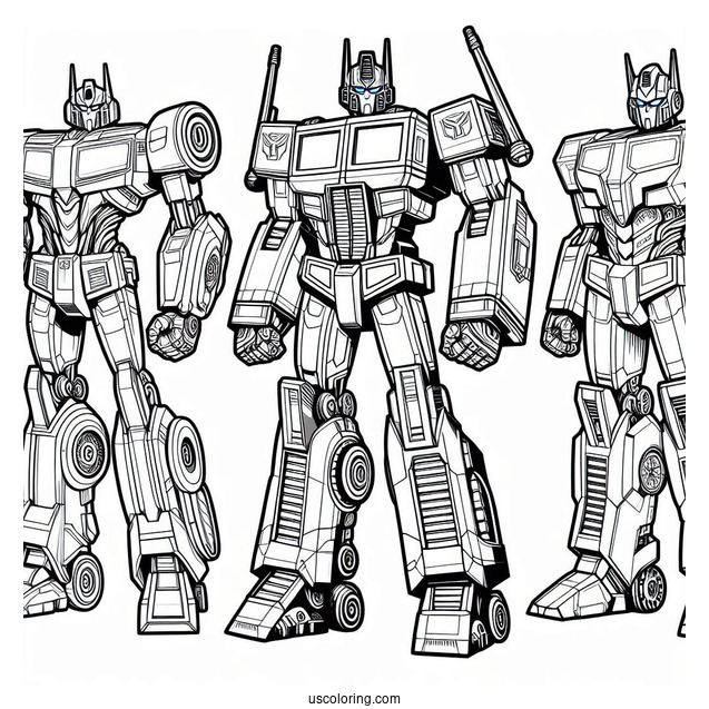 Optimus Prime Robot Coloring Sheet
